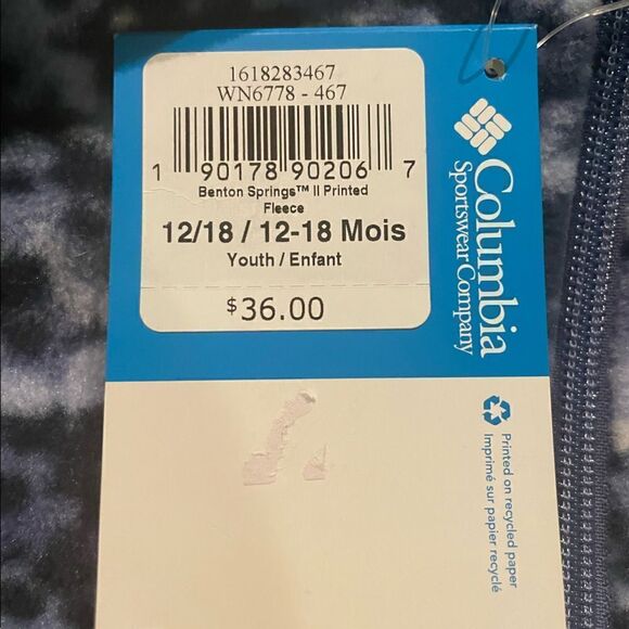 NWT Columbia Fleece infant jacket 12-18 months - Picture 4 of 4